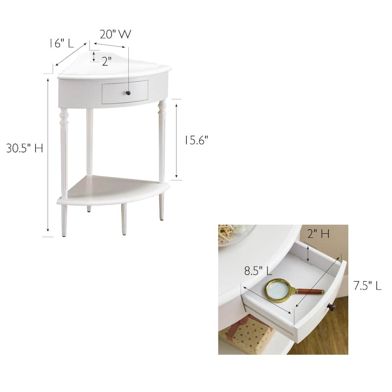 Leick Home One Drawer Corner Stand with Shelf