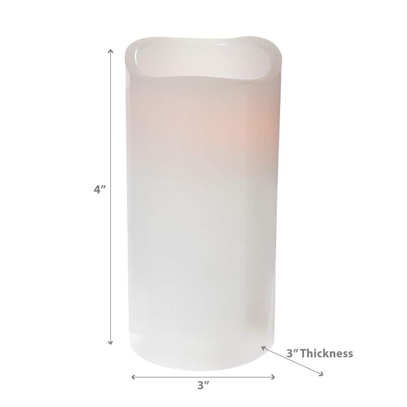 Led Wave Top Unscented White Candle With Timer 3X4" - Set of 3 - N/A