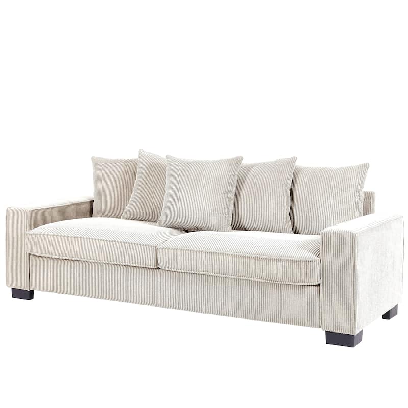 Transitional Track Arm Upholstered Indoor Sofa