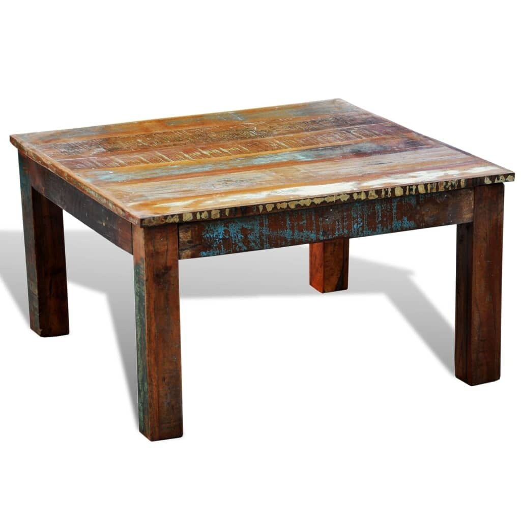 Vidaxl Coffee Table Square Reclaimed Wood Overstock 18964560