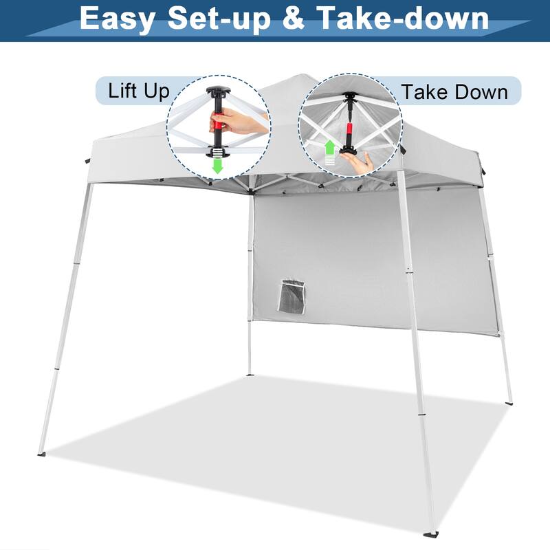 White Portable Pop-Up Waterproof Gazebo Canopy Tent with UV Protection and Carry Bag Included - 94.5” x 94.5” x 86.6” L x W x H
