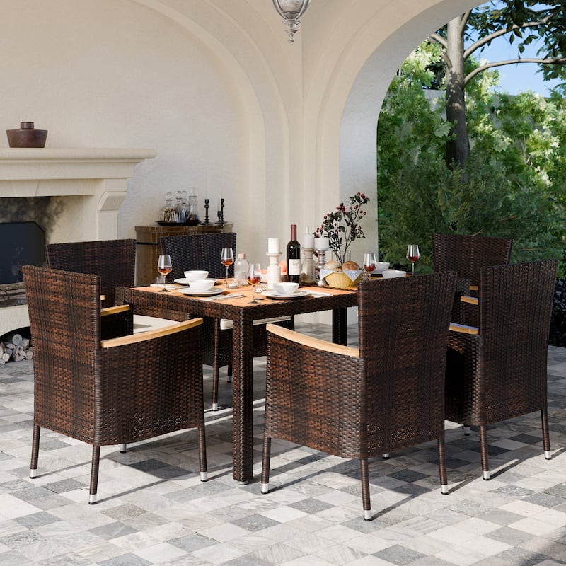Futzca Outdoor Patio Dining Set with Table and Chairs, 5 Or 7 Pieces - N/A