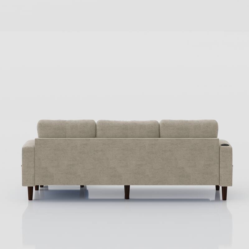 Convertible L-Shaped Sofa with Footstools and Storage for Multi-Use