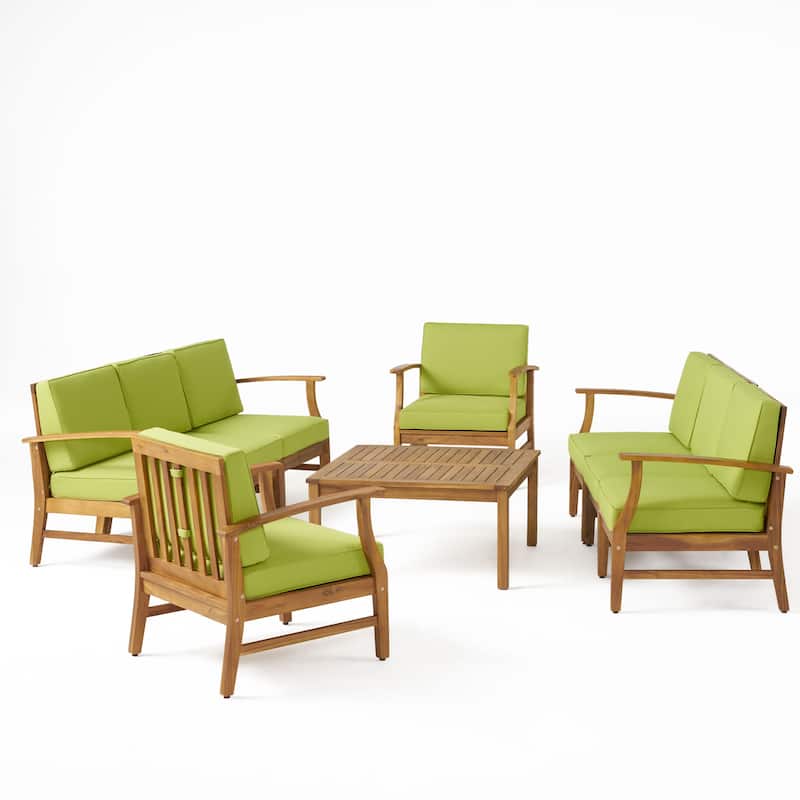 Perla Outdoor Acacia Wood 9-piece Sofa Set by Christopher Knight Home