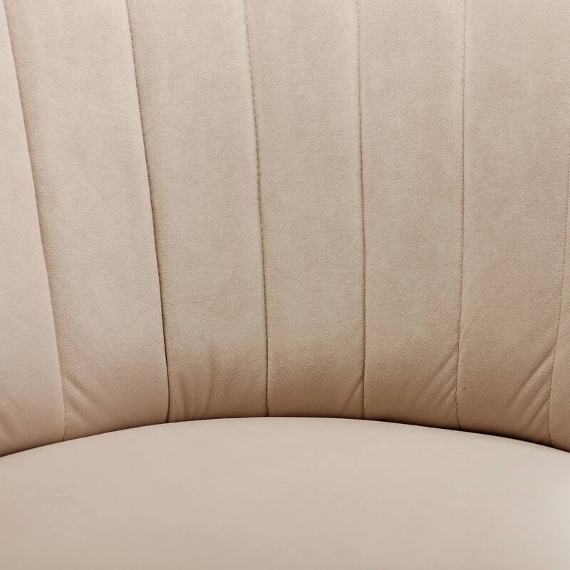 360° Swivel Velvet Barrel Sofa Chair with Wide Upholstered and Angled Armrests