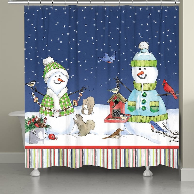Lodge Snowman Shower Curtain