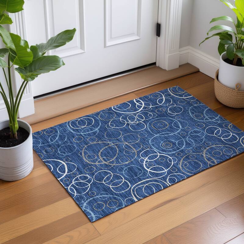 Machine Washable Indoor/ Outdoor Contemporary Nexus Chantille Rug