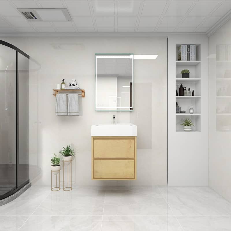 Victoria 24" Wall Mounted Modern Vanity with Acrylic Sink