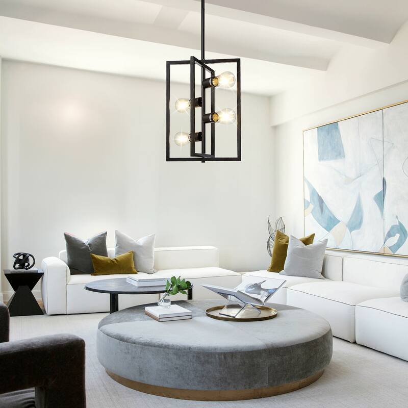 4- Light Dimmable Geometric Chandelier
