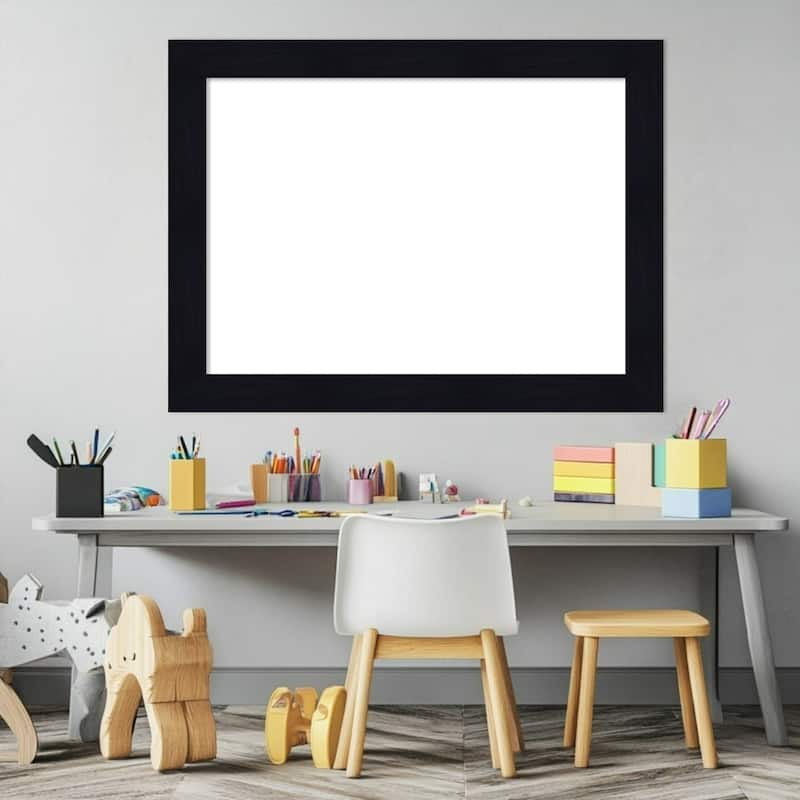 Amanti Art Shiplap Navy Framed Dry Erase Magnetic Board