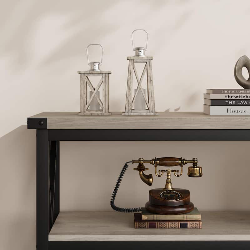 Entryway Table with 3 Tier Storage Shelves