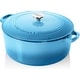 preview thumbnail 3 of 2, Cuisinart Chef's Classic 7- Quart Enameled Cast Iron Round Covered Casserole Blue Gradient