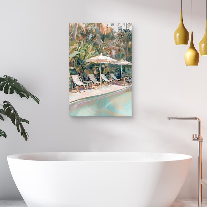 Poolside by Studio Arts Canvas Art Print