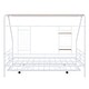 preview thumbnail 10 of 8, Metal Full Size House-shaped Platform Bed Frame with Trundle and Shelf