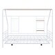 preview thumbnail 10 of 18, White Full Size Metal House Bed with Trundle and Roof for Kids' Rooms