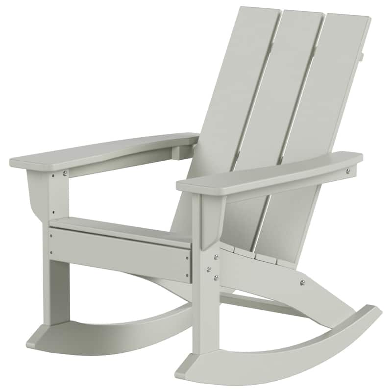 Shoreside Modern Eco-Friendly All Weather Poly Adirondack Rocking Chair
