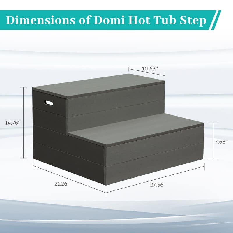 Domi Hot Tub Steps, Universal Spa & Hot Tub Step, Heavy Duty Aluminum Spa Steps, Non-Slip Spa Stairs for Outdoor/Indoor