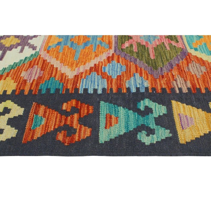 Flatweave Umar Rust/Navy Runner - 2'7" x 9'8"