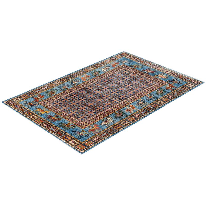 Serapi One-of-a-Kind Hand-Knotted Area Rug - Blue - 4' 0" x 5' 11"
