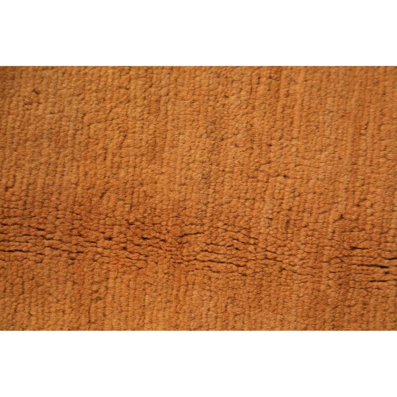 Gabbeh Modern Rug Handmade Yellow Wool Carpet - 2'9" x 3'11"