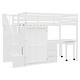 preview thumbnail 68 of 110, Twin/Full Size Loft Bed with Storage Staircase, Wardrobe and Desk, Solid Wood Loft Bedframe with 2 Storage Drawers and Shelves