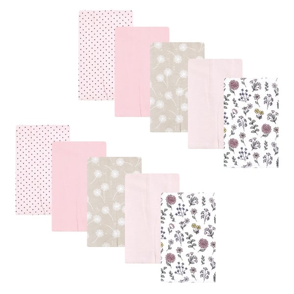 slide 1 of 1, Hudson Baby Infant Girl Flannel Burp Cloth 10pk, Dandelion Wish, One Size - Dandelion Wish 10 Pack - One Size One Size - Dandelion Wish 10 Pack