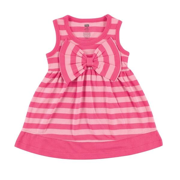 slide 1 of 1, Hudson Baby Infant and Baby Girl Cotton Sleeveless Dress, Pink 0-3 Months - Pink