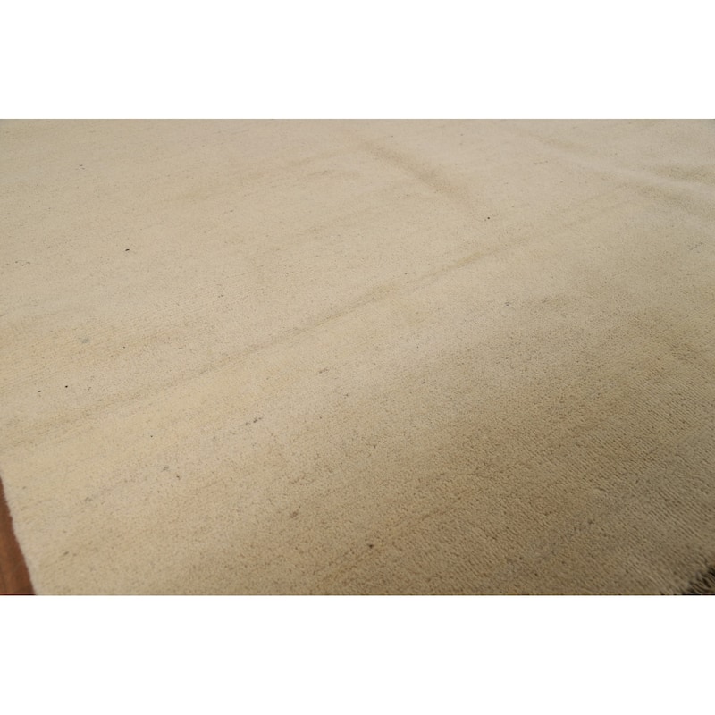 Modern Solid Gabbeh Oriental Rug Handmade Wool Carpet - 4'7"x 6'4"