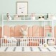 preview thumbnail 2 of 11, Stylish Twin Floor Bed with Safety Fence, Desk and Storage for Kids