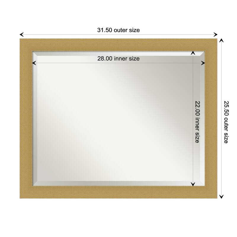 Beveled Wall Mirror - Grace Brushed Gold Frame - Grace Brushed Gold - 31.5 x 25.5-inch