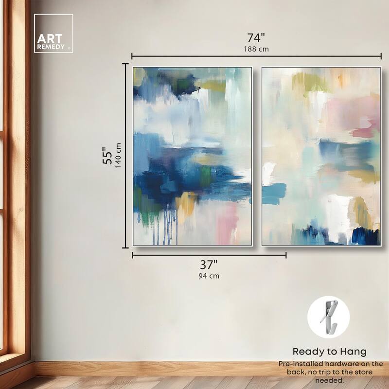 Pale Periwinkle I Canvas Set of 2 by Art Remedy
