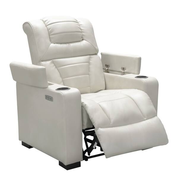 abbyson galaxy faux leather power theater recliner overstock 31288883