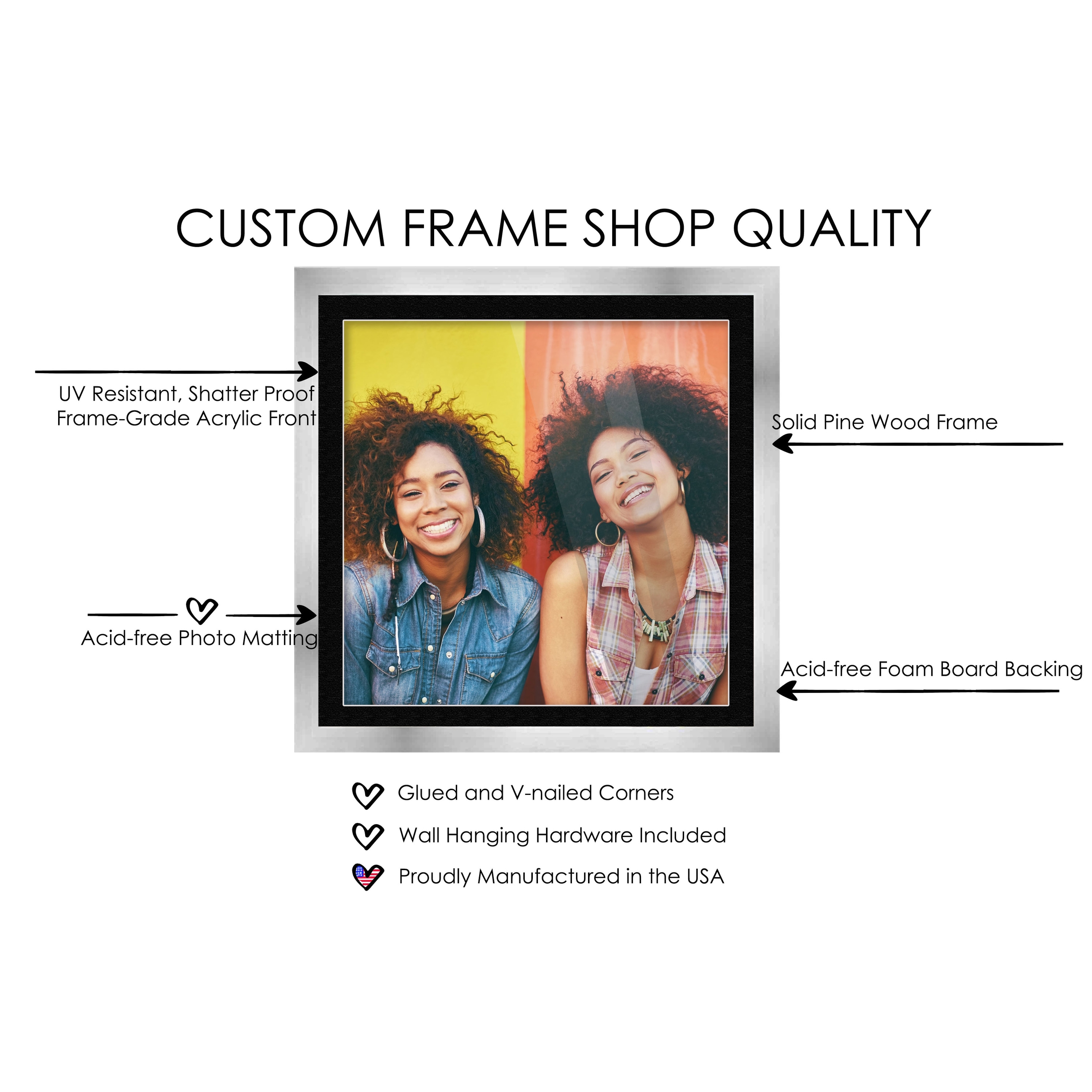 30x30 Frame Silver With White Picture Mat For 30x30 Print - Or 34x34 - Bed  Bath & Beyond - 38022085