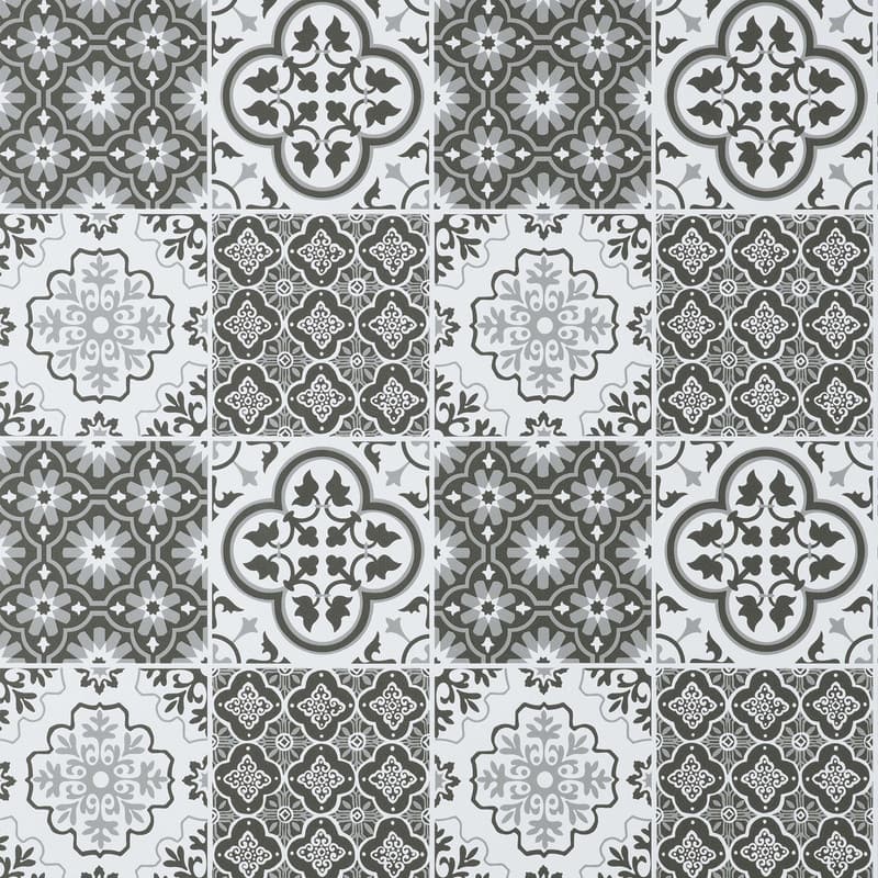 InHome Charcoal Lisbon Tile Peel & Stick Wallpaper