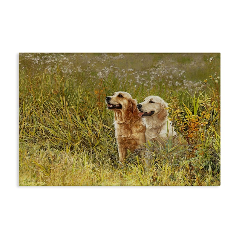 Stupell Happy Dogs Field Day Canvas Wall Art Design By Sueellen Ross - 24 x 16