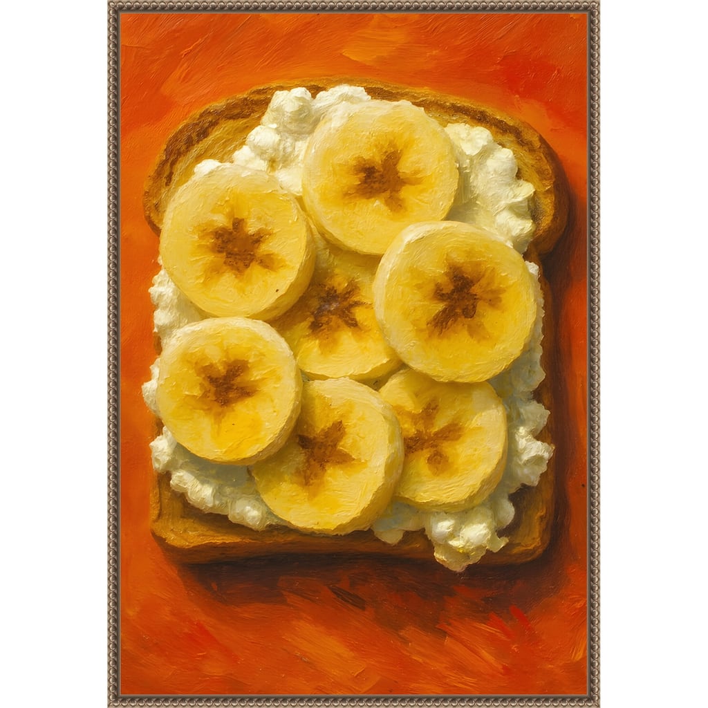 Toast With Cheese and Banana by Hugo Framed Canvas Wall Art Print
