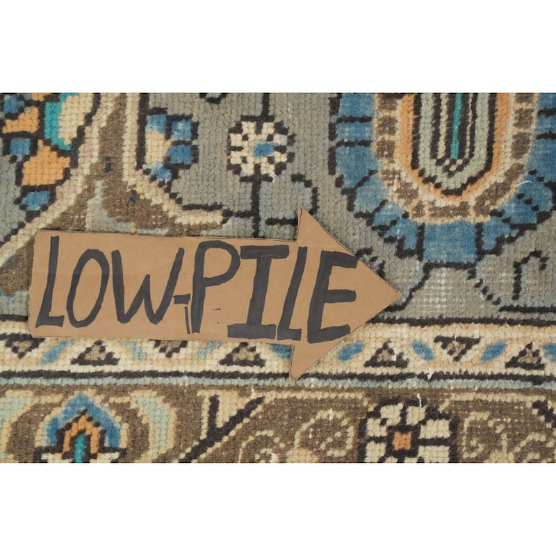 Hand Knotted Oriental 100% Wool Carpet Traditional Floral Greys & Charcoal Tabriz Area Rug - 12' 10'' X 9' 7''