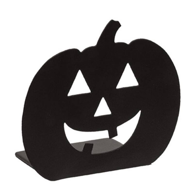 3.5"H Black Metal Jack O Lantern Candle Holder for Tealight Candles Halloween Pumpkin Decor - 3.5" H x 4" W x 2" D