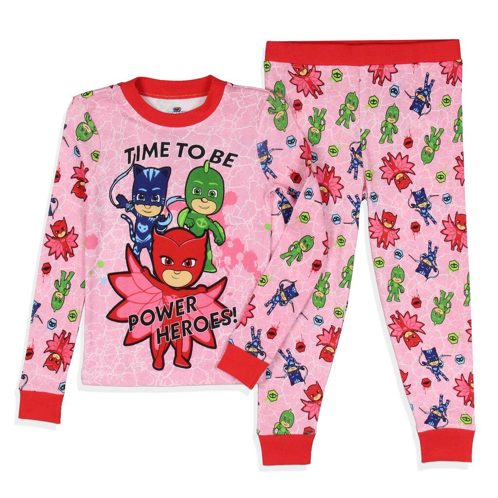 Toddler Girl's Pajamas Cartoon Character Tight Fit Long Sleeve Sleepwear 2 Piece Pajama Set