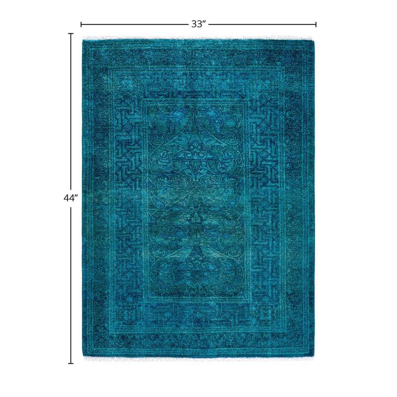 Contemporary Overdyed Wool Hand Knotted Area Rug - 2' 9" x 3' 8"