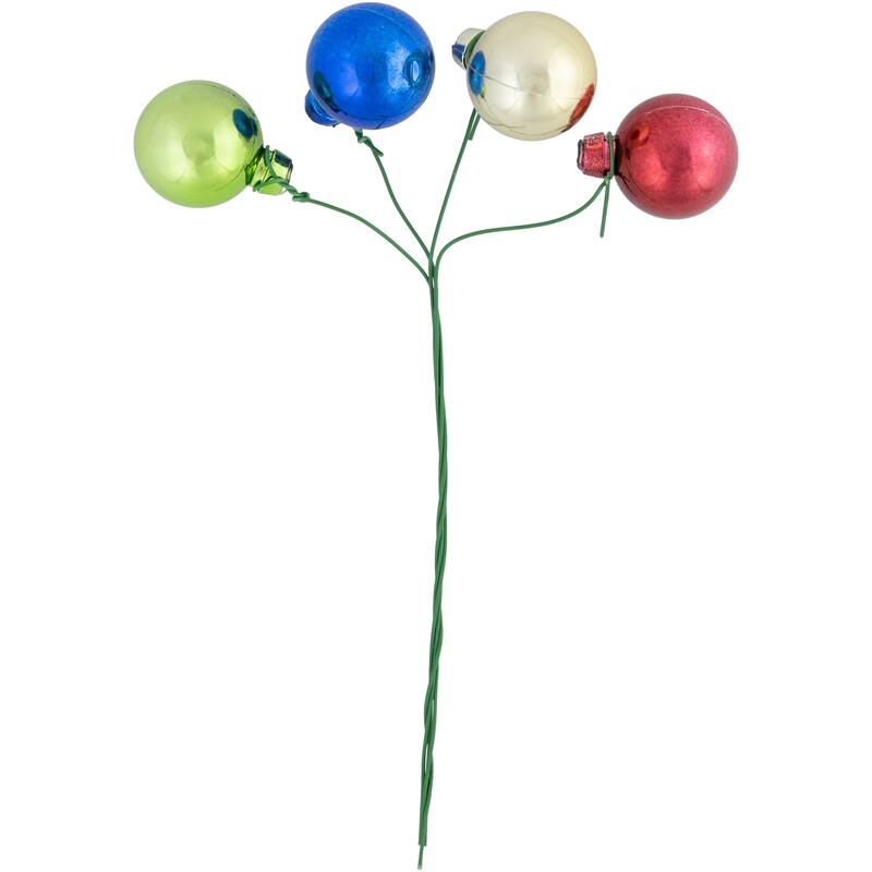 Shatterproof Ball Ornament Christmas Pick - 6.75" - Multicolor