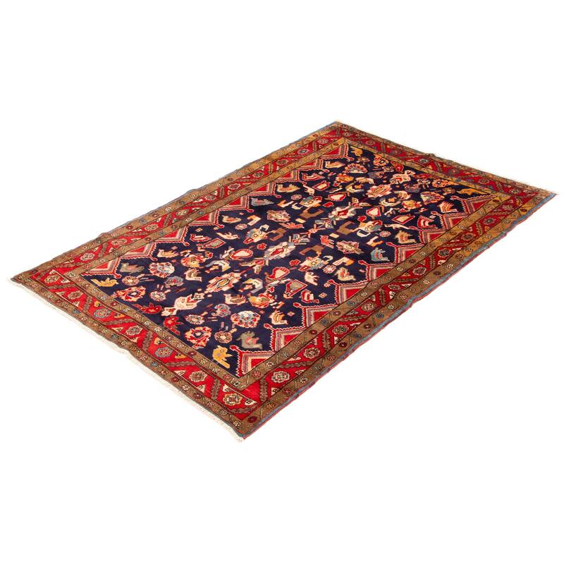 ECARPETGALLERY Hand-knotted Andelz Navy Wool Rug - 4'11 x 7'10