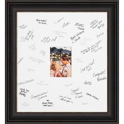 Trio Signature Mat Picture Frame - Autograph Photo Frame Guest Book Alternative for Weddings, Graduations, or Retirement