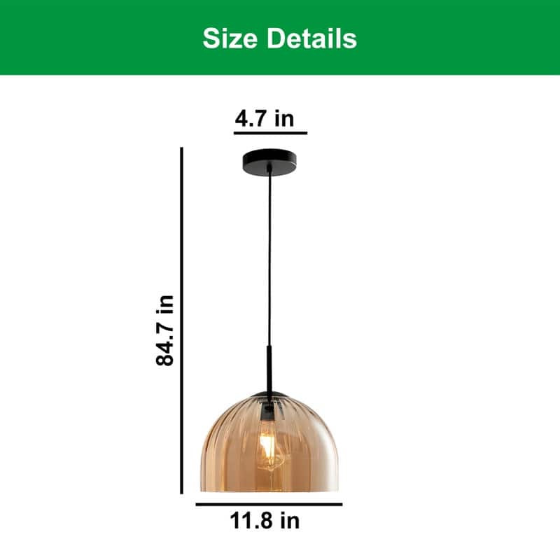 11.8 Inch bulb lights black lighting fixture glass pendant light
