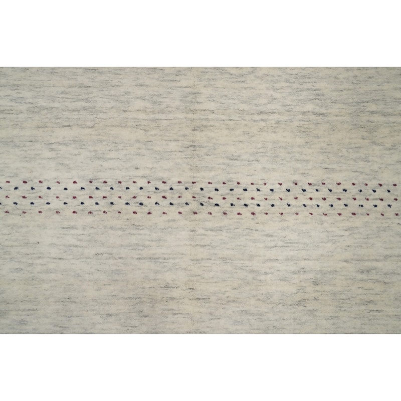 Hand Knotted Oriental 100% Wool Carpet Tribal Animal Pictorial Beige & Ivories Gabbeh Area Rug - 7' 10'' X 5' 1''
