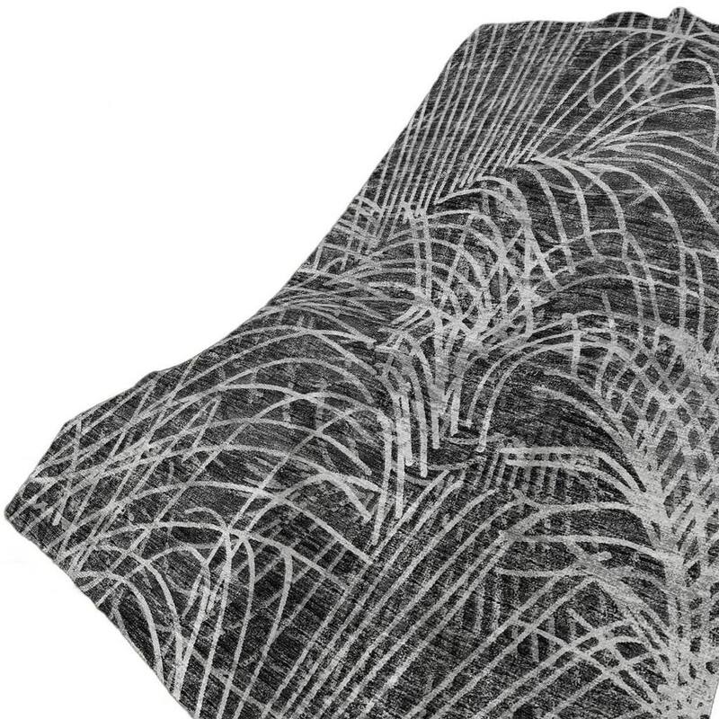 HomeRoots 50" X 70" Charcoal And Gray Abstract Polyester Woven Plush Throw Blanket