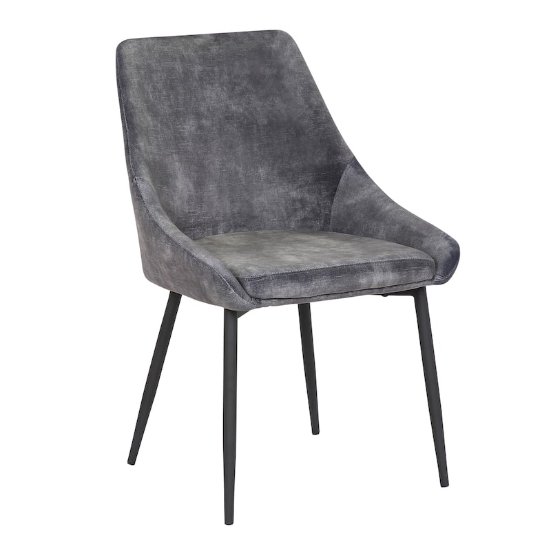 Silver Orchid Alba Upholstered Dining Chair with Black Metal Finish - Set of 2