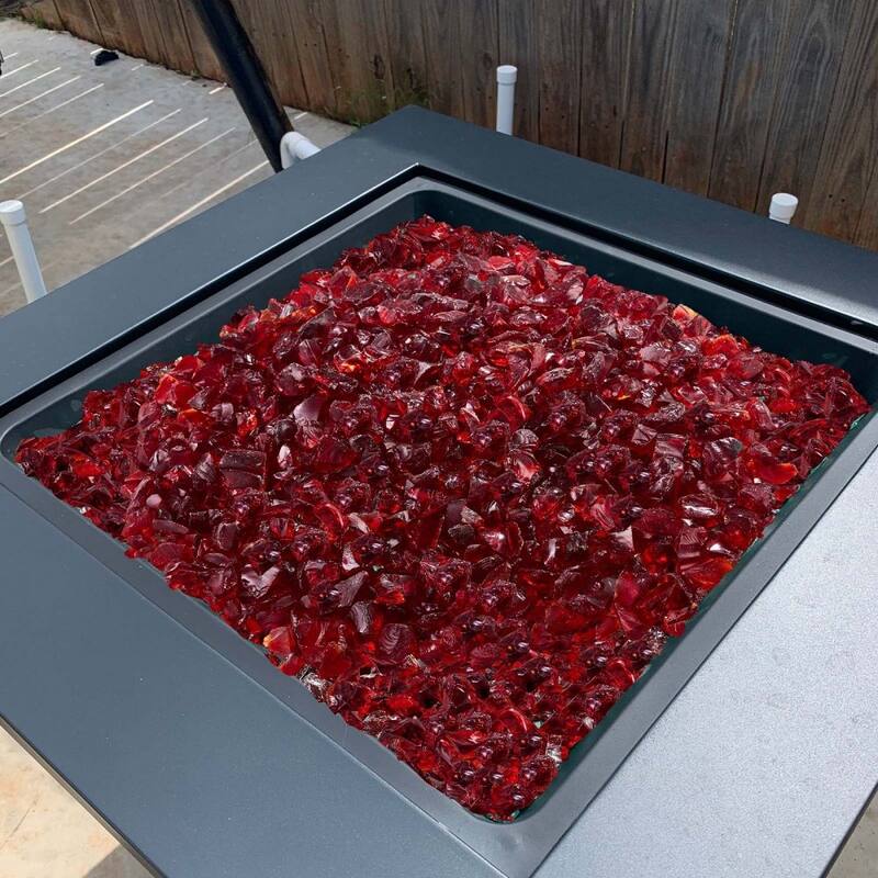 Red Fireproof Glass Blocks Heat Resistant for Fire Pits - 3/4 inch