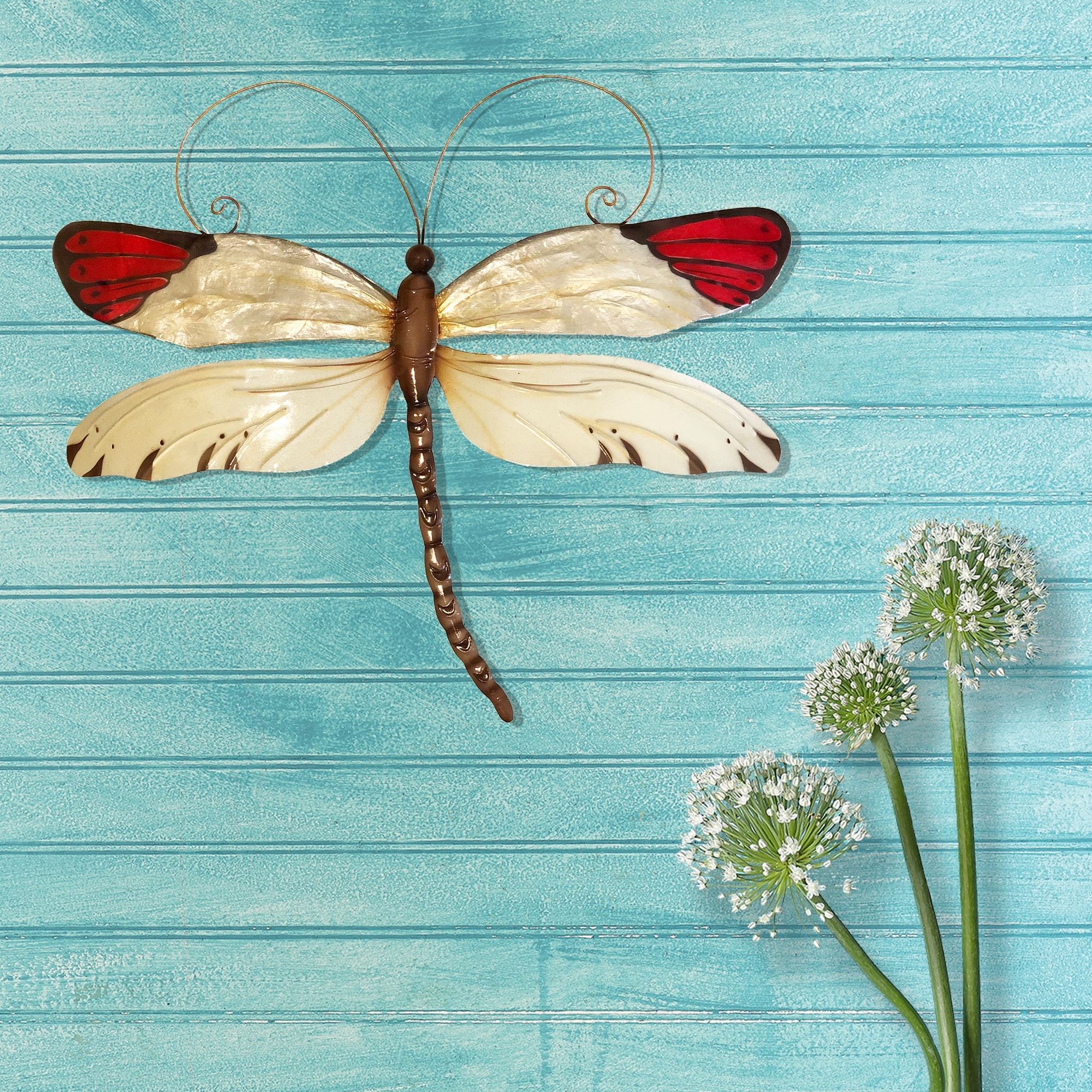 Dragonfly Wall Decor Red Tipped