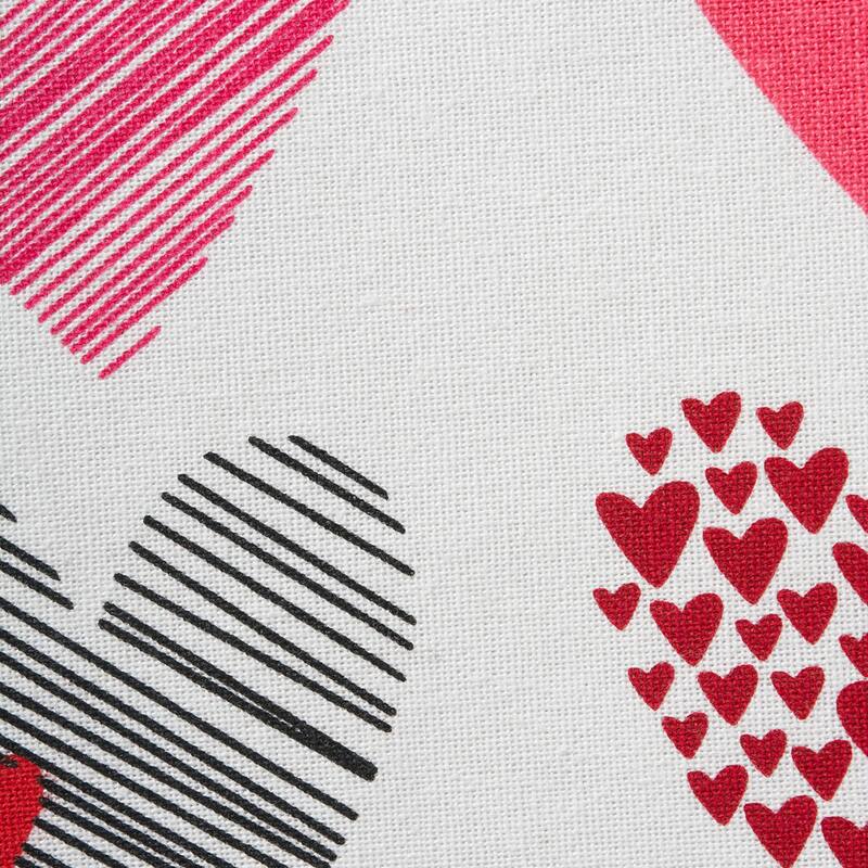 72" White Pink Hearts Print Seamless Valentine 's Day Table Runner